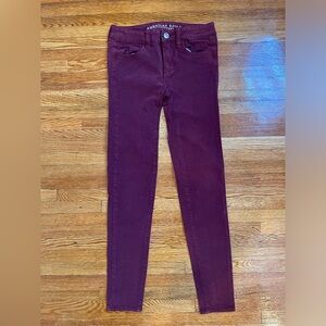 American Eagle Women’s 360 Super Stretch Maroon Jeggings